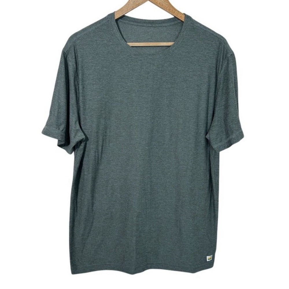 Vuori Strato Tech Tee Size L Heather Green Athletic Stretch Moisture Wicking